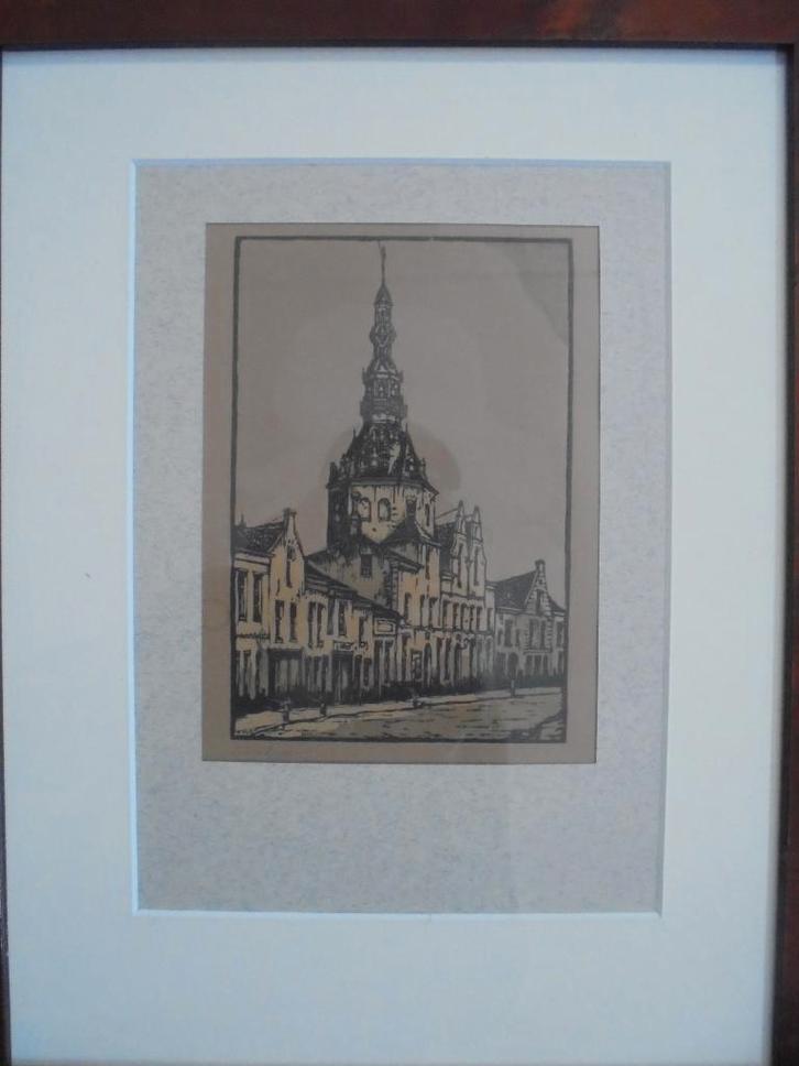 Henri Wils  1892 - 1967  Litho  Zierikzee, Antiquités & Art, Art | Lithographies & Sérigraphies, Envoi