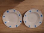 Set van 2 witte soepborden met blauwe stippenpatronen. De ja, Huis en Inrichting, Ophalen of Verzenden
