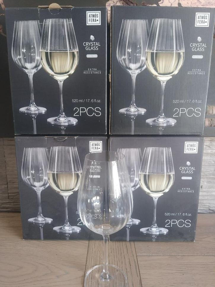 Verres à vin blanc crystal, Verzamelen, Glas en Drinkglazen, Nieuw, Overige typen, Ophalen of Verzenden