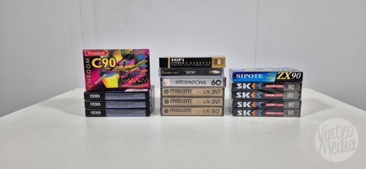 16 x Cassettebandje | 15 x 90 + 1 x 60 Minuten | Type I & II, Cd's en Dvd's, Cassettebandjes, Nieuw in verpakking, Onbespeeld