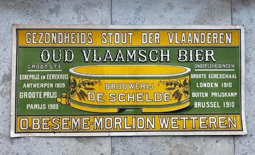Reclame karton, Brouwerij Bésème-Morlion Wetteren 1909-1910, Verzamelen, Biermerken, Gebruikt, Reclamebord, Plaat of Schild, Overige merken