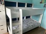 lit superposé blanc en bon état, Huis en Inrichting, Slaapkamer | Stapelbedden en Hoogslapers, Ophalen, Gebruikt, 90 cm, 160 tot 180 cm