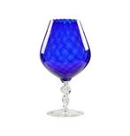 Blauw Glas Snifter Vaas Brandy Cognac Kobalt Empoli Italy 33, Ophalen of Verzenden