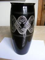VAAS IN zwart glas, Minder dan 50 cm, Glas, Gebruikt, Ophalen of Verzenden