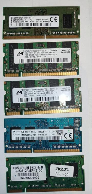 Lot DDRAM portable (5 pièces) beschikbaar voor biedingen