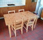 Grenen tafel met 8 stoelen, Huis en Inrichting, Complete eetkamers, Gebruikt, Ophalen