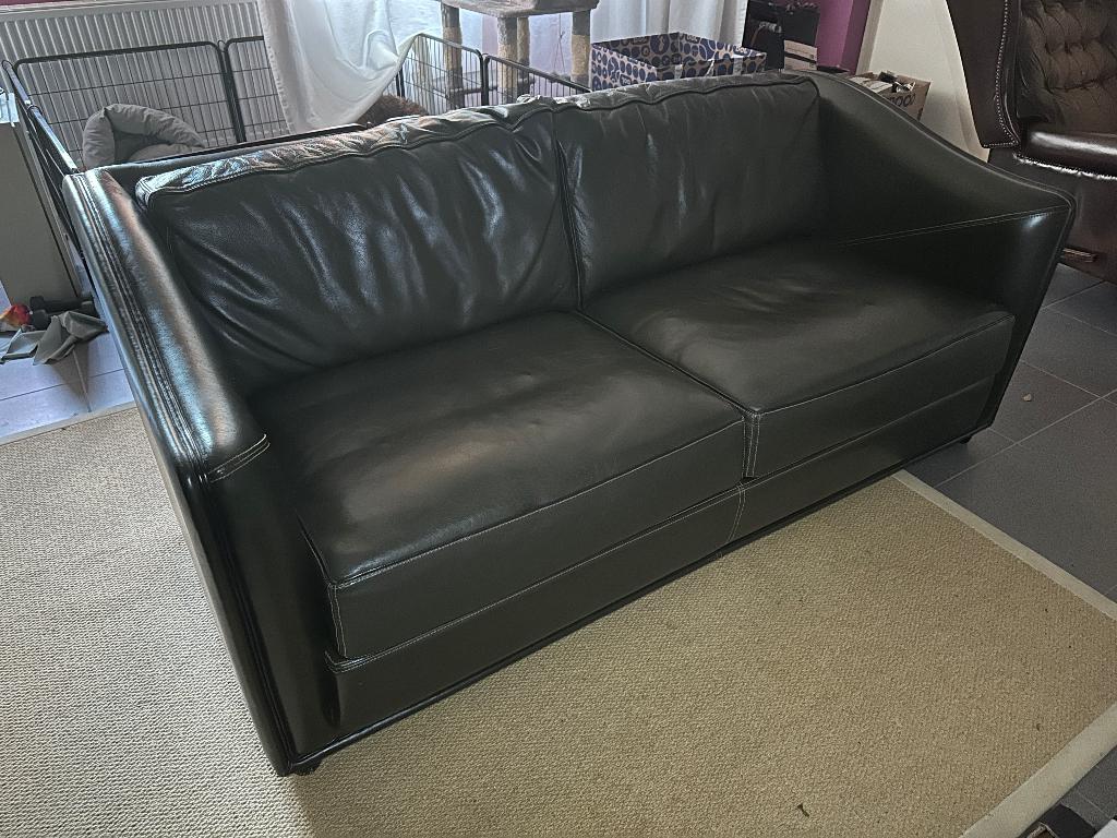 Leder bank, Ophalen, Gebruikt, 150 tot 200 cm, Tweepersoons