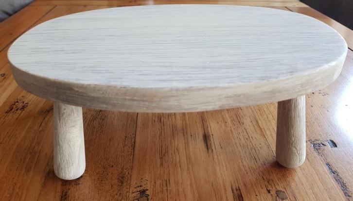 Brocante ovaal vensterbankje/ krukje met 4 ronde pootjes, Antiek en Kunst, Ophalen of Verzenden