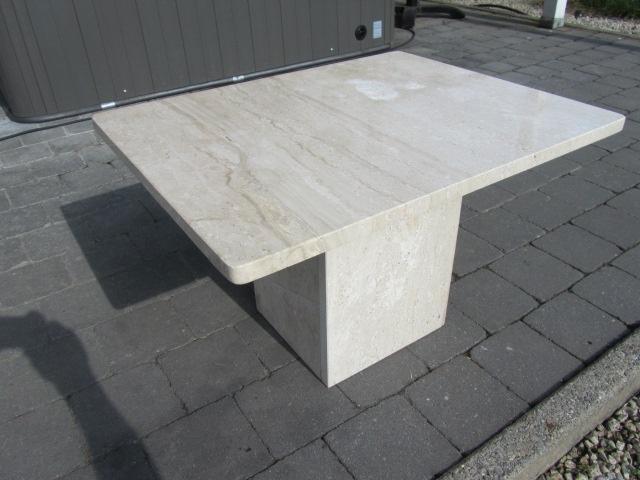 Travertin salontafel - bijzettafel, Huis en Inrichting, Tafels | Bijzettafels, Gebruikt, Ophalen