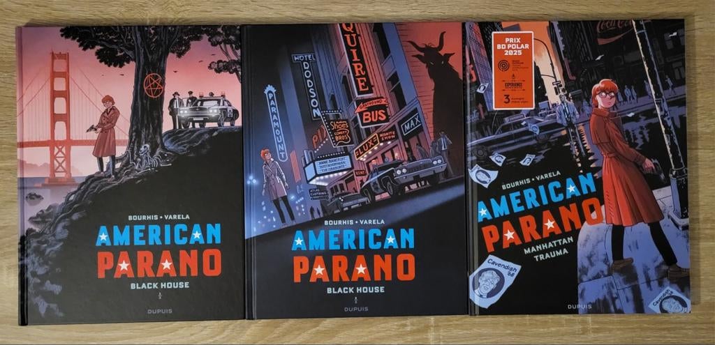 American parano tomes 1, 2 et 3 en eo Bourhis Varela, Bourhis et Varela, Ophalen of Verzenden, Zo goed als nieuw, Meerdere stripboeken