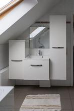 Modern badkamermeubel set – wit (3-delig) – goede staat, Huis en Inrichting, Badkamer | Badkamermeubels, Ophalen, Gebruikt, Wasbak of Wastafel