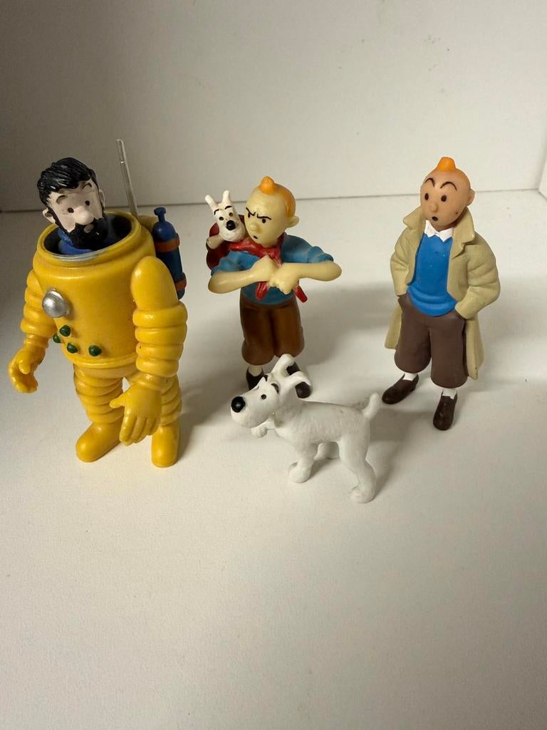 Moulinsart Tintin - 4 personnages, Collections, Personnages de BD, Enlèvement ou Envoi, Tintin, Comme neuf, Statue ou Figurine