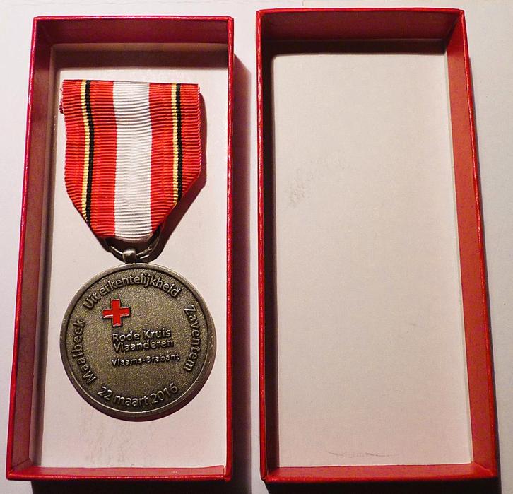 Herinneringsmedaille 22 maart Rode Kruis Vlaams Brabant, Postzegels en Munten, Penningen en Medailles, Ophalen of Verzenden