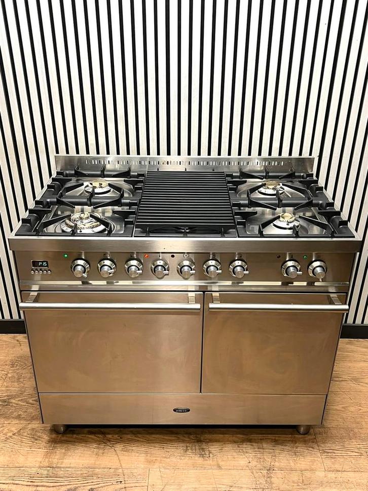 Luxe Boretti RVS 5 pits met dubbele oven 100 cm, Electroménager, Micro-ondes, Comme neuf, Enlèvement ou Envoi