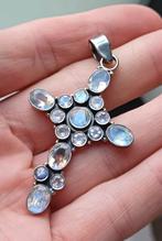 Grande croix en argent (925) avec pierre de lune, Enlèvement ou Envoi, Argent, Argent