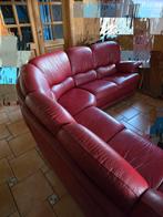 CANAPÉ/ COIN SALON ROUGE BORDEAUX, Enlèvement, Cuir
