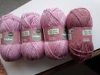 Acryl wol Allicia Mae Essential Medium 4x100gr roze NIEUW, Ophalen, Nieuw, Breien of Haken, Wol of Garen