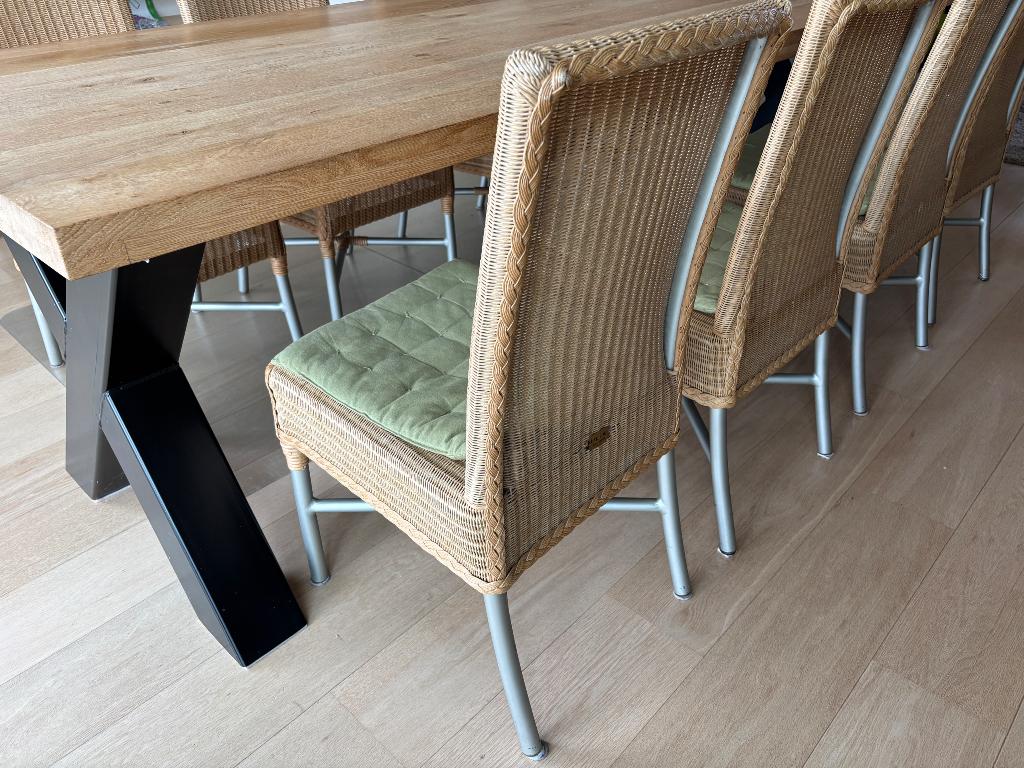 8 rotan stoelen Mooie staat, Ophalen, Gebruikt, Bruin, Riet of Rotan