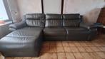 Lederen grijze zetel lonchair rechts, Huis en Inrichting, Zetels | Zetels, Ophalen, 250 tot 300 cm, Hoekbank, Nieuw