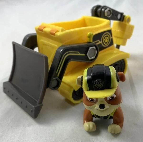 PAW Patrol Rubble Mission Bulldozer Geel Figuur en auto 2017, Verzenden, Zo goed als nieuw