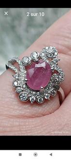 Bague en argent massif avec rubis naturel, Bijoux, Sacs & Beauté, Bagues, Neuf, Enlèvement, Argent, Argent