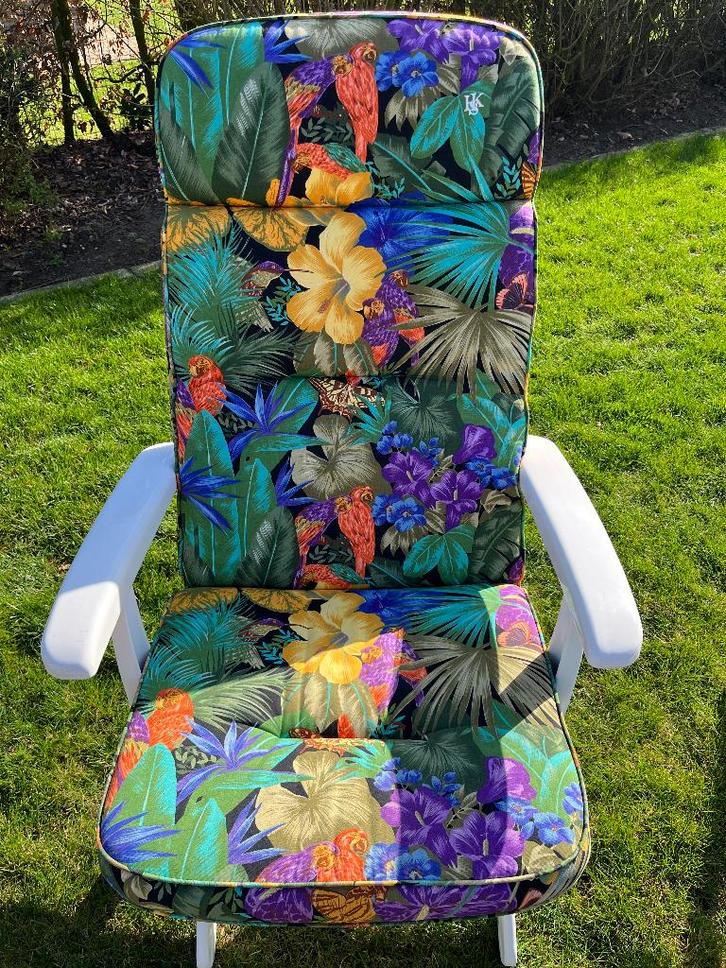 4 kussens voor kunststof verstelbare tuinmeubelen, Jardin & Terrasse, Accessoires mobilier de jardin, Comme neuf, Enlèvement