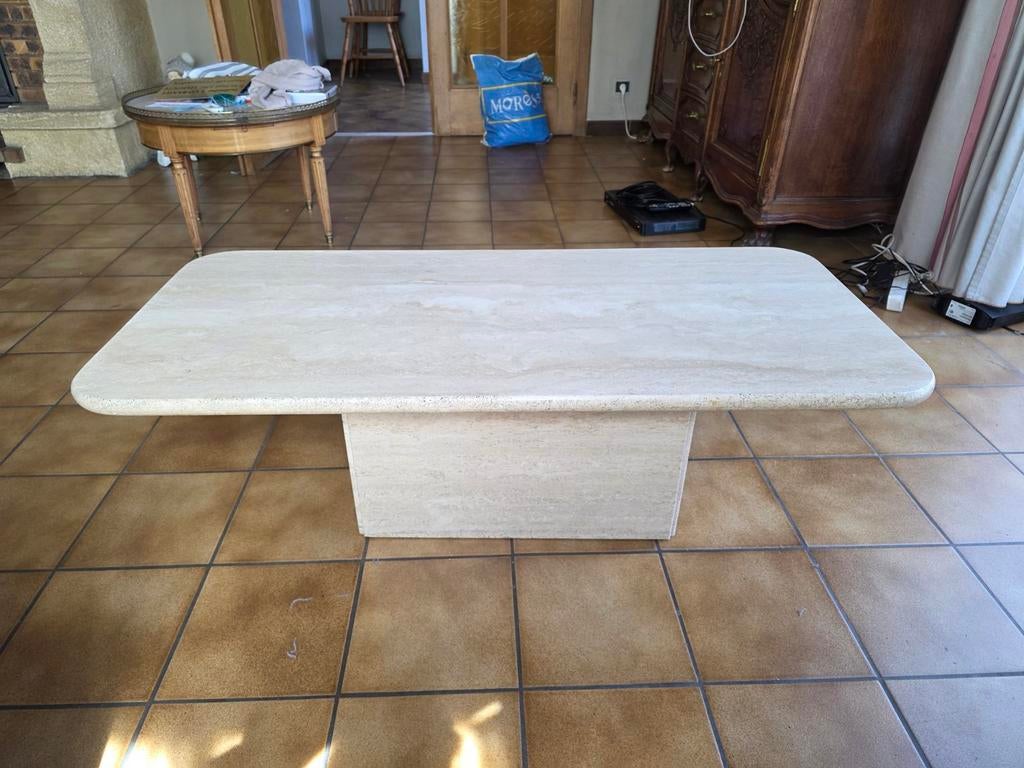 Table en travertin 110x50cms en marbre, Enlèvement, Comme neuf