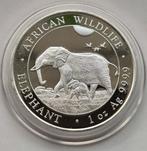 Somalia  1 Oz 999 Silver  2022  Elephant, Ophalen of Verzenden, Overige landen, Losse munt, Zilver