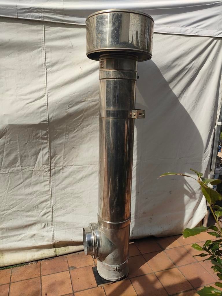 Geïsoleerde Inox buis kachel, Bricolage & Construction, Tuyaux & Évacuations, Enlèvement ou Envoi