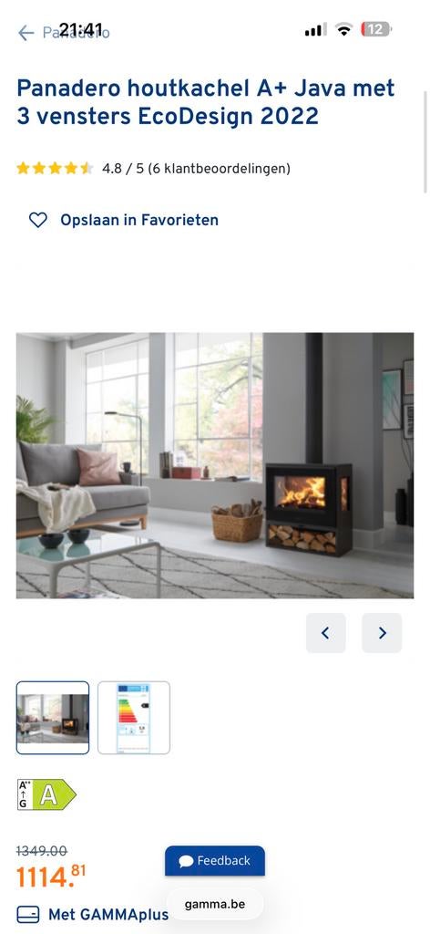 Nieuwe houtkachel Panadero Java 3V ecodesign, Huis en Inrichting, Ophalen, Nieuw