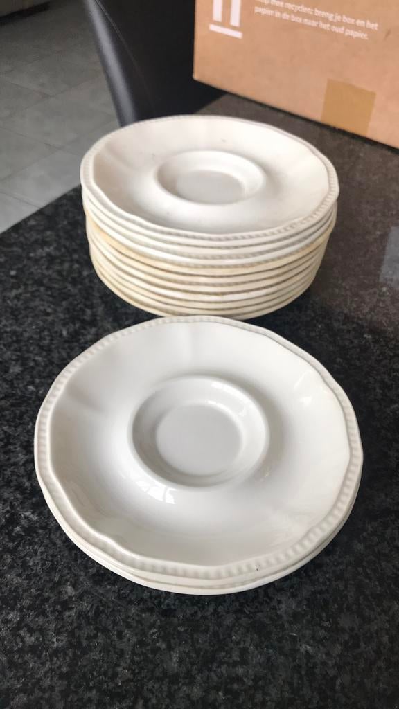 12 ondertassen Staffordshire voor 0,5e, Antiek en Kunst, Ophalen of Verzenden