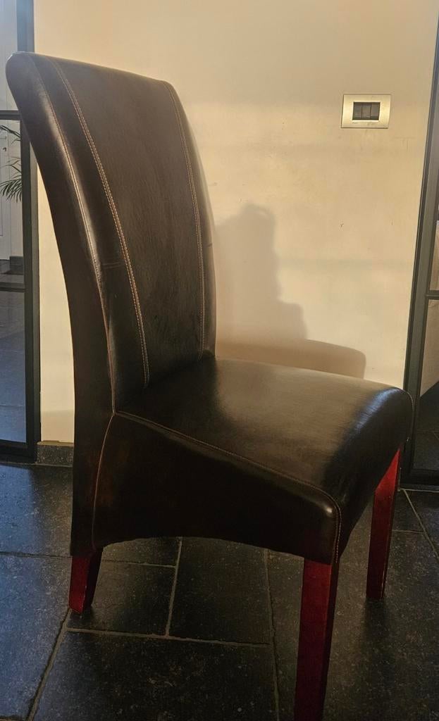 6 eetstoelen, Maison & Meubles, Chaises, Utilisé, Cinq, Six Chaises ou plus, Brun, Enlèvement