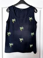 Terre Bleue blauwtopje met palmbomen 1 x gedr M 38, Kleding | Dames, Maat 38/40 (M), Ophalen of Verzenden, Zo goed als nieuw, Zonder mouw