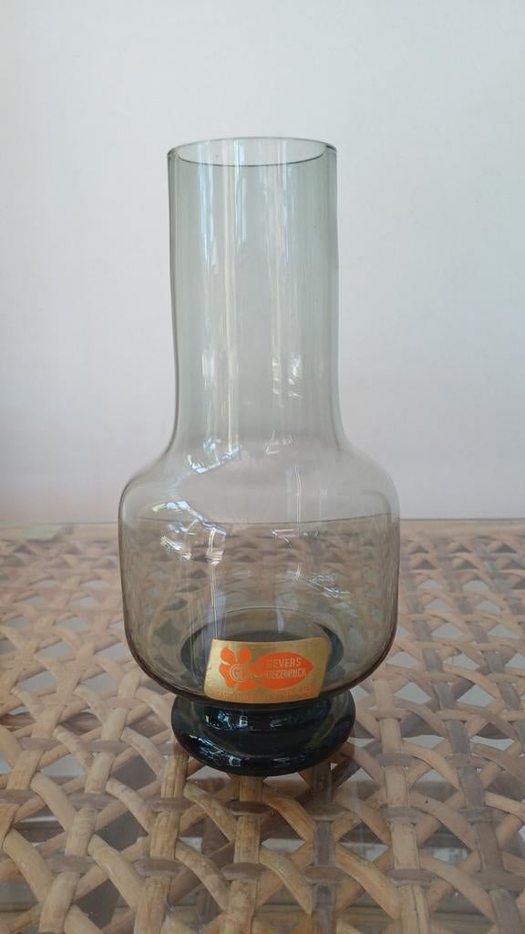 Vintage glazen vaas 18 cm, Antiek en Kunst, Ophalen