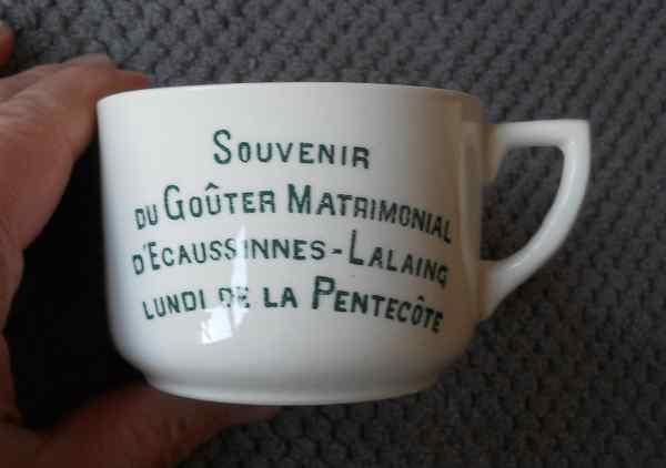 Tasse Boch Goûter Matrimonial d' Ecaussinnes - Lalaing, Antiek en Kunst, Antiek | Servies los, Ophalen
