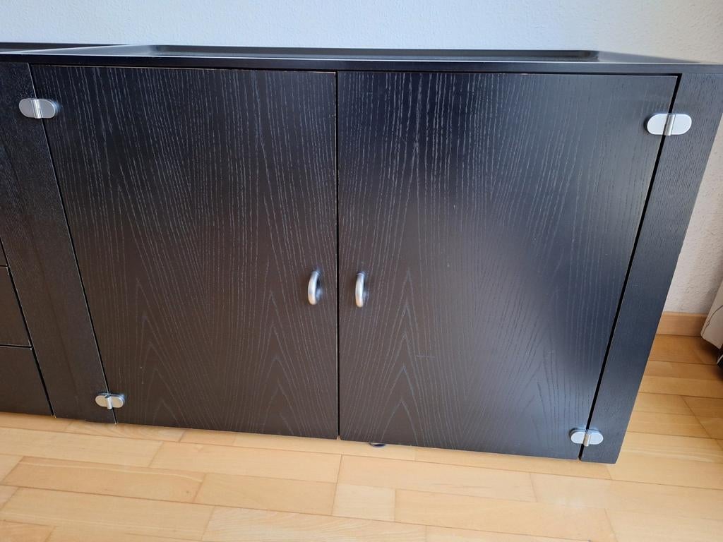 Zwarte kastjes, combinatie van 3 kastjes, Huis en Inrichting, Kasten | Roldeurkasten en Archiefkasten, Ophalen