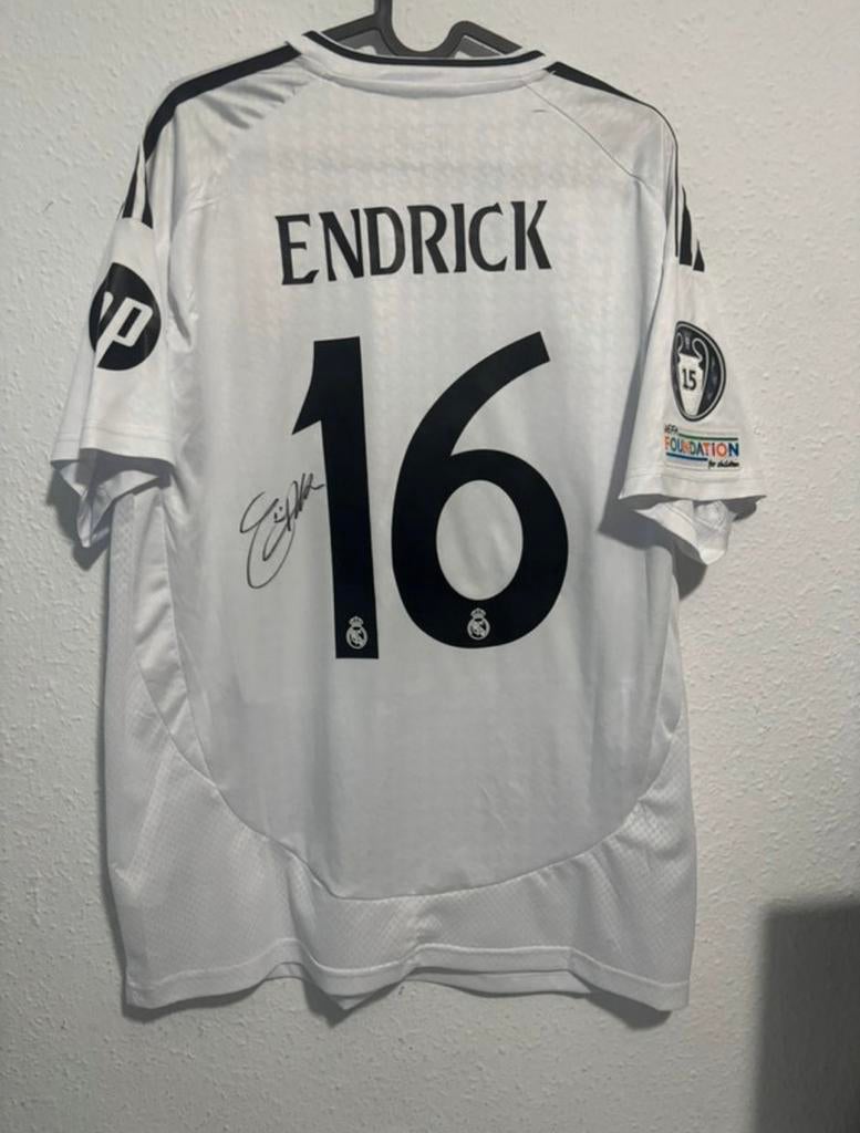 Gesigneerd Real Madrid shirt Endrick met photoproof, Verzamelen, Ophalen, Zo goed als nieuw, Shirt