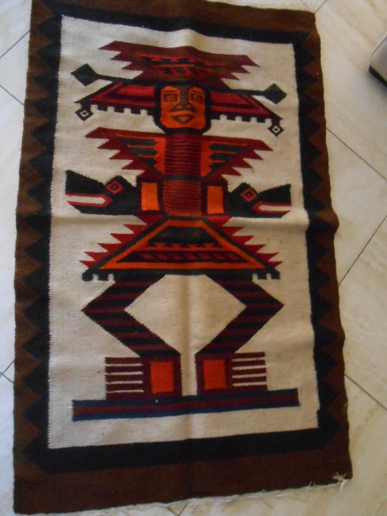 Zuid-Amerikaans handgemaakt (wand)tapijtje., Ophalen of Verzenden, Zo goed als nieuw, Handgemaakt, Overige stijlen