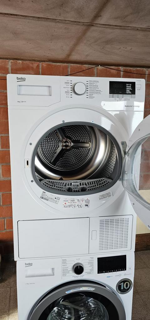 Aqua Tech Beko Wasmachine & Droogkast, Electroménager, Lave-linge, Comme neuf, Chargeur frontal, 8 à 10 kg, 85 à 90 cm, 1200 à 1600 tours