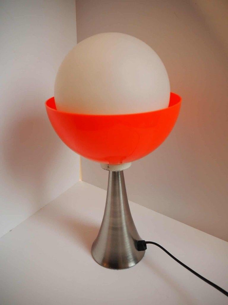 Vintage oranje UFO lampje uit de Space Age, 1970s, Ophalen of Verzenden
