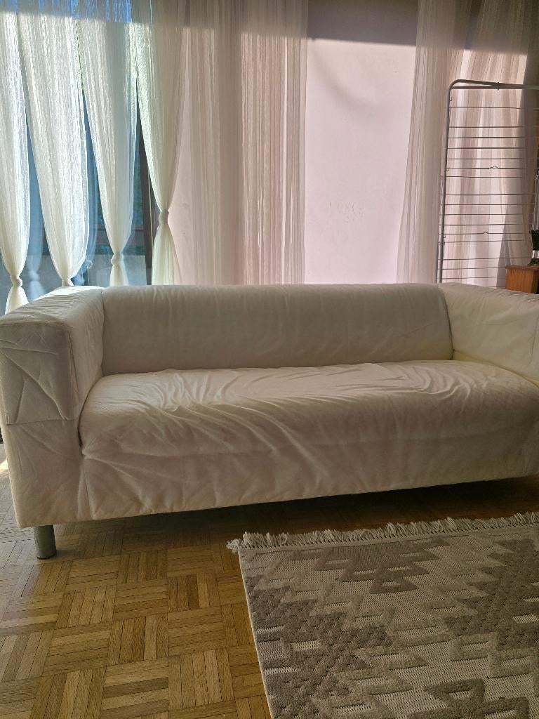 2 canapés IKEA Klippan 2 places avec housses vertes, 75 à 100 cm, Comme neuf, Enlèvement, 150 à 200 cm