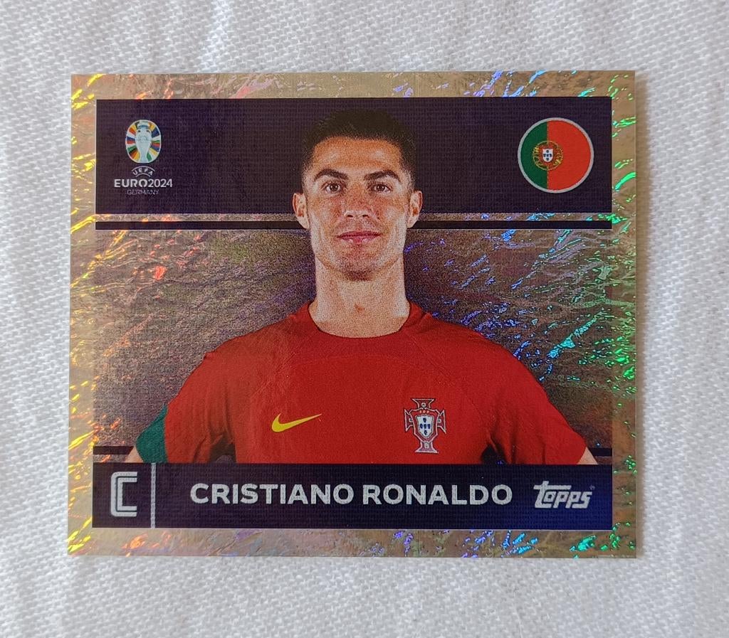 Sticker Cristiano Ronaldo - Euro 2024, Ophalen of Verzenden, Zo goed als nieuw, Sticker