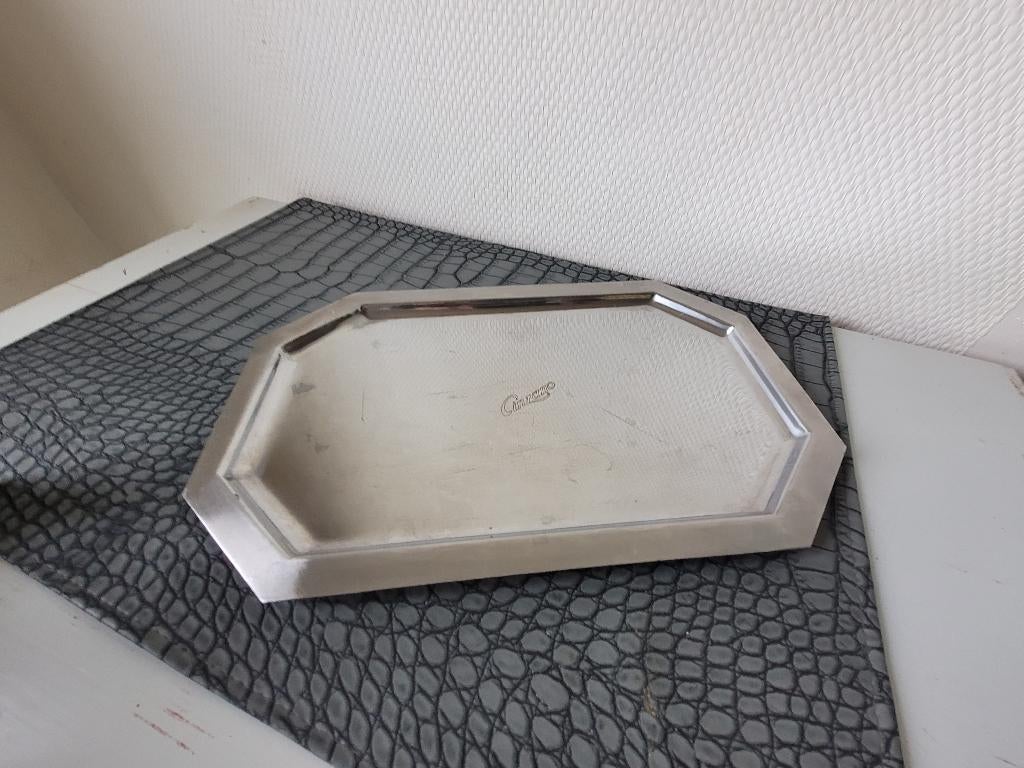 plateau publicit. CINZANO inox 18/8-vintage 1970/30X19cm, Collections, Marques & Objets publicitaires, Enlèvement ou Envoi, Utilisé