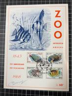 Feuillet "125e Anniversaire du Zoo d'Anvers" (1968), Enlèvement, Affranchi, Oblitération 1er jour, Neuf