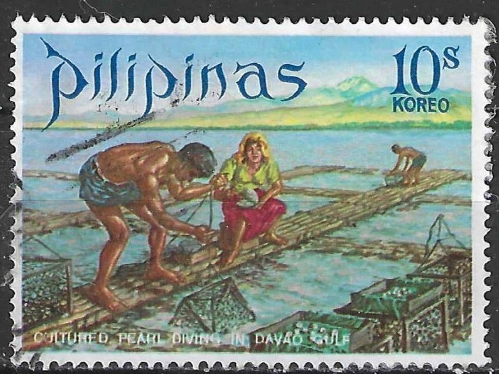 Filipijnen 1971 - Yvert 814 - Parelvissers in Davao (ST), Verzenden, Gestempeld