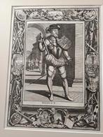 Portret van Filips II van Spanje 16e/17e eeuwse gravure, Antiek en Kunst, Ophalen of Verzenden