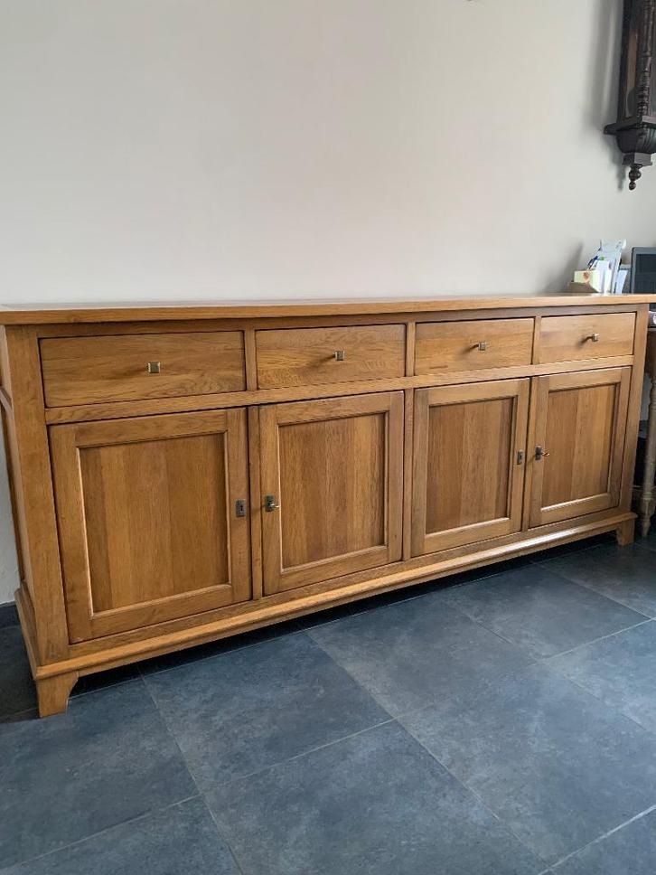 Volledige volhouten eetplaats, Huis en Inrichting, Complete eetkamers, Gebruikt, 6 tot 8 stoelen, Ophalen