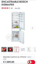 Combi Réfrigérateur Congélateur intégrable BOSCH, Electroménager, Neuf, Congélateur, Classe énergétique A ou plus économe, Enlèvement