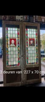 Antieke deuren met glas in lood, Doe-het-zelf en Bouw, Ophalen, Zo goed als nieuw, Glas in lood