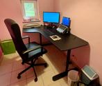 Bureau d’angle IKEA BEKANT + siège Couleur noire  Impeccable, Huis en Inrichting, Bureaus, Ophalen, Zo goed als nieuw, Bureau